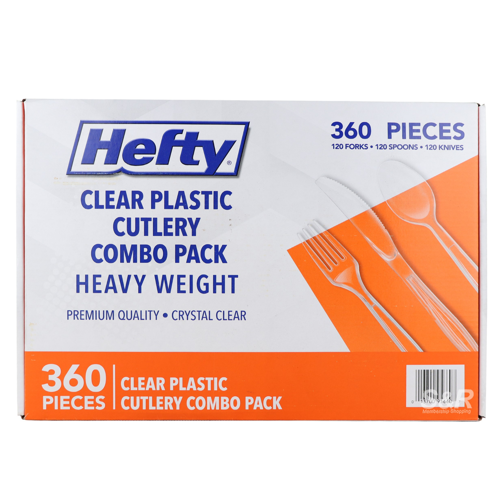Hefty Clear Plastic Cutlery Combo Pack 360pcs